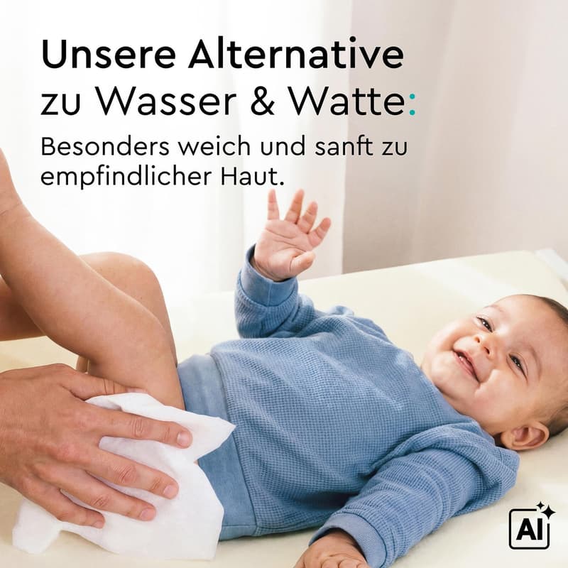 Lillydoo Feuchttücher mit 99% Wasser, 15 Stück