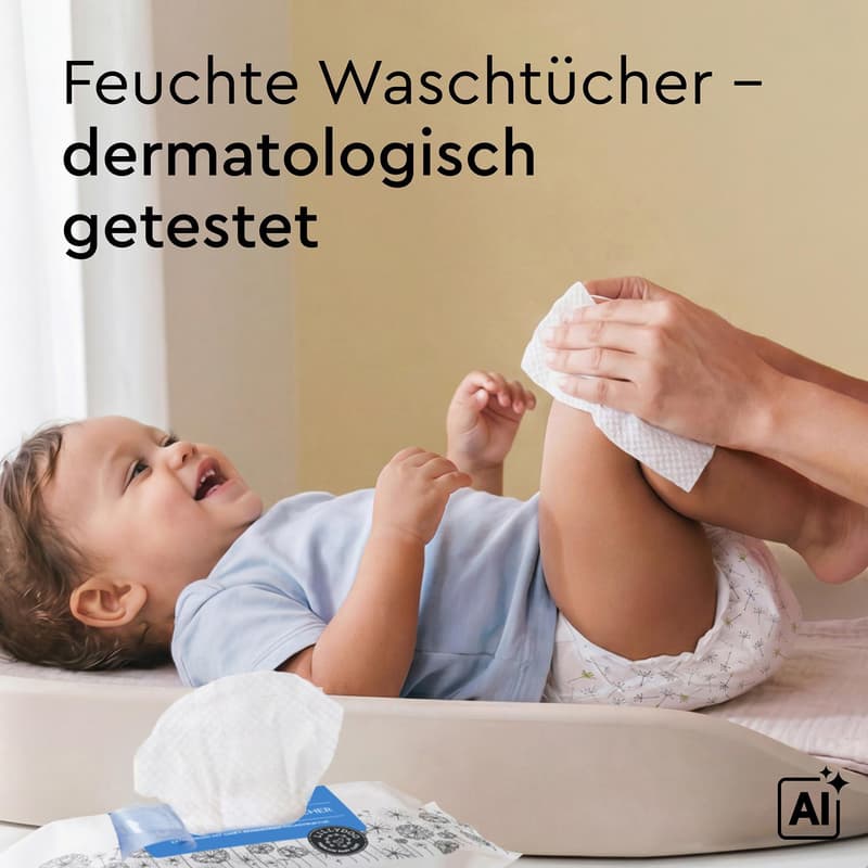 LILLYDOO Feuchte Waschtücher, 50 Stück