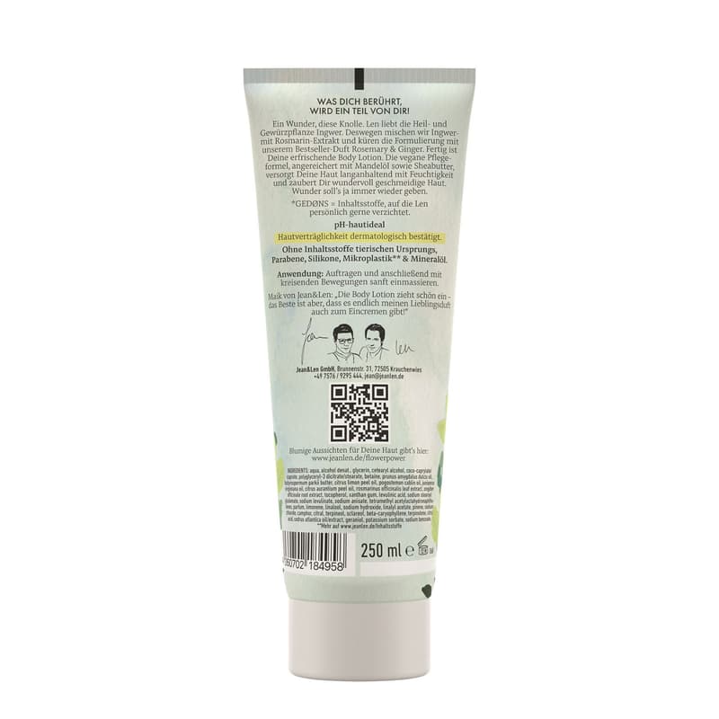 Jean&Len Erfrischende Bodylotion Rosemary & Ginger