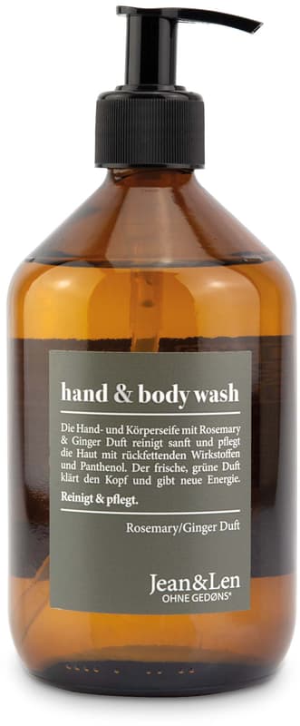 Jean&Len Hand & Body Wash Rosemary Ginger Glasflasche