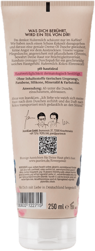 Jean&Len Reichhaltige Creme-Öl Dusche Bio-Hafermilch/Kokosöl