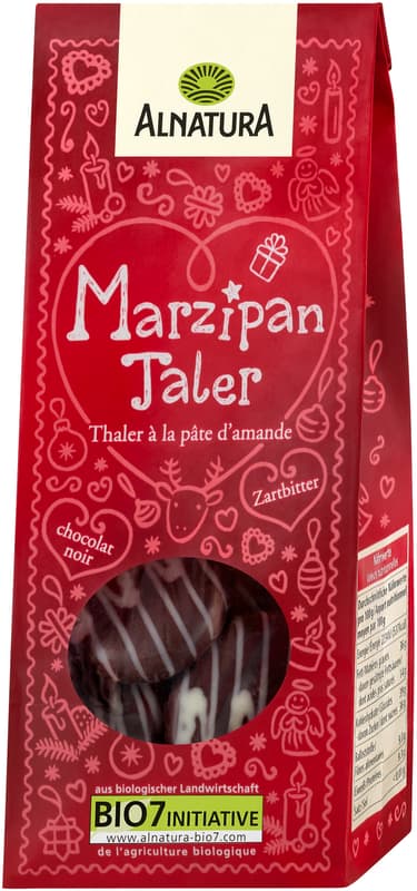 Alnatura Marzipan Taler dark chocolate