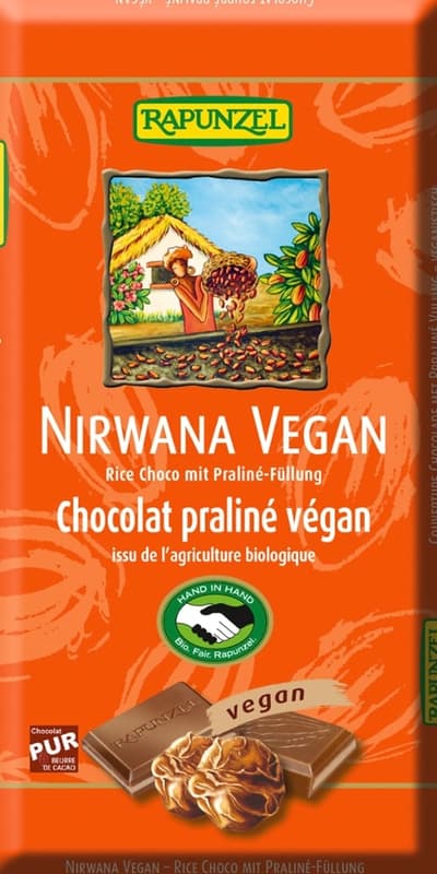 Rapunzel BIO Nirwana Vegan Schokolade mit Praliné-Füllung