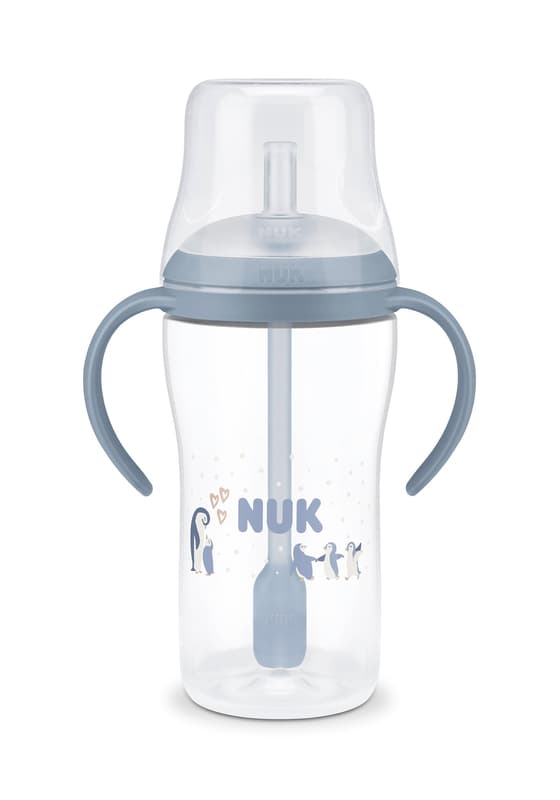 NUK Perfect Match Trinklernflasche Strohhalm Pinguin 260ml