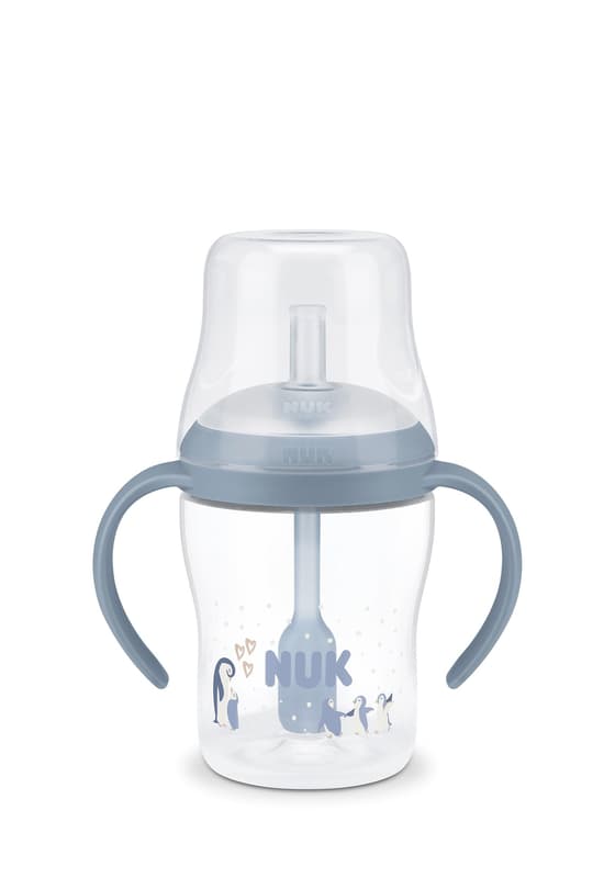 NUK Perfect Match Trinklernflasche Strohhalm Pinguin 150ml