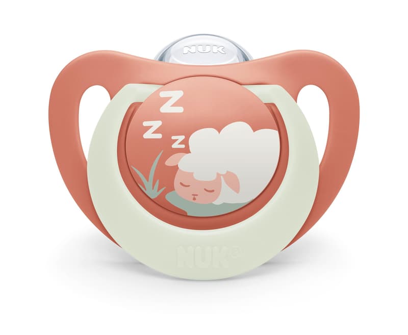 NUK First Choice Night Silikon-Schnuller 6-18 Monate Hase & Schaf