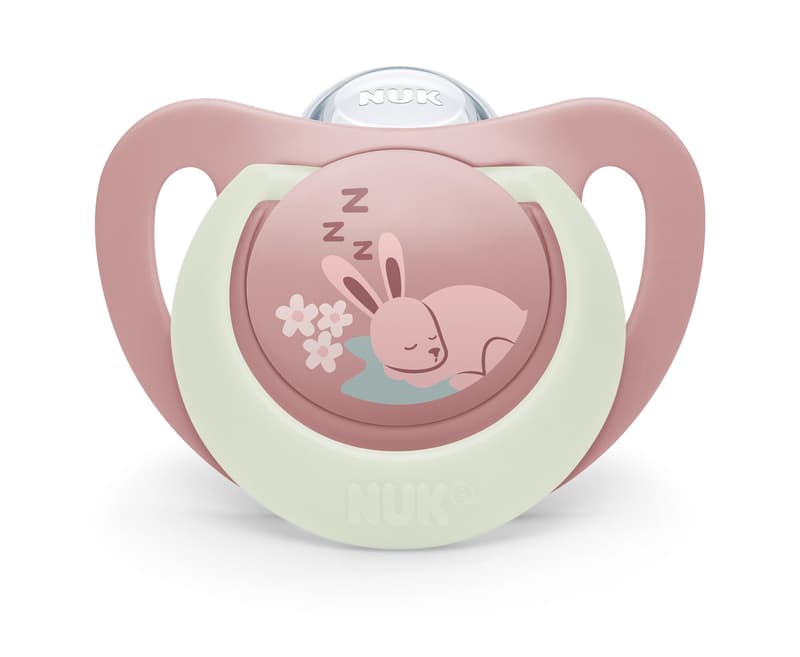 NUK First Choice Night Silikon-Schnuller 6-18 Monate Hase & Schaf
