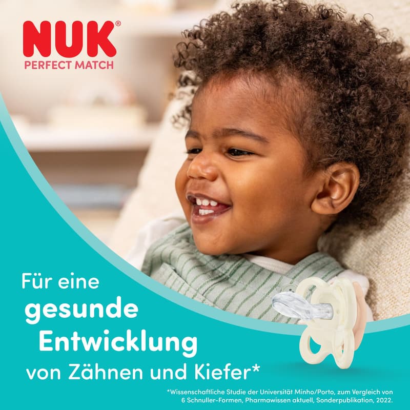 NUK Perfect Match Air Silikon-Schnuller 0-6 Monate Bär & Frosch