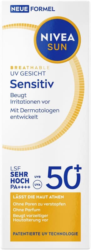 NIVEA Sun UV Face Sensitive Cream SPF 50+ 40 ml