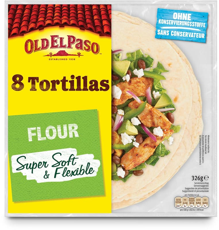 OLD EL PASO Tortillas, Flour 8 pieces à 41 g
