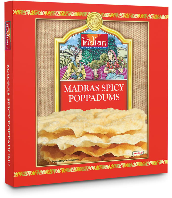 Truly Indian Poppadums Madras, spiced
