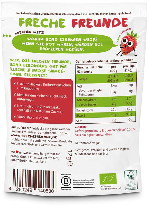 Freche Freunde Organic Fruit Chips "Strawberry