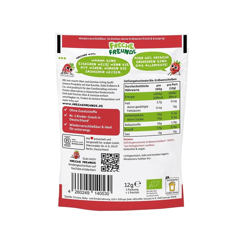 Freche Freunde Bio Fruchtchips „Erdbeere“