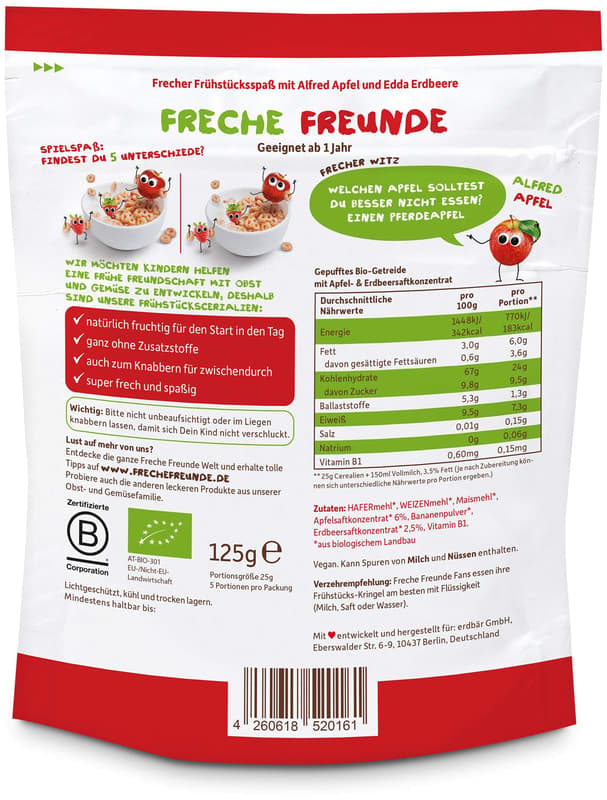 Freche Freunde Organic "Breakfast Kringle Apple & Strawberry