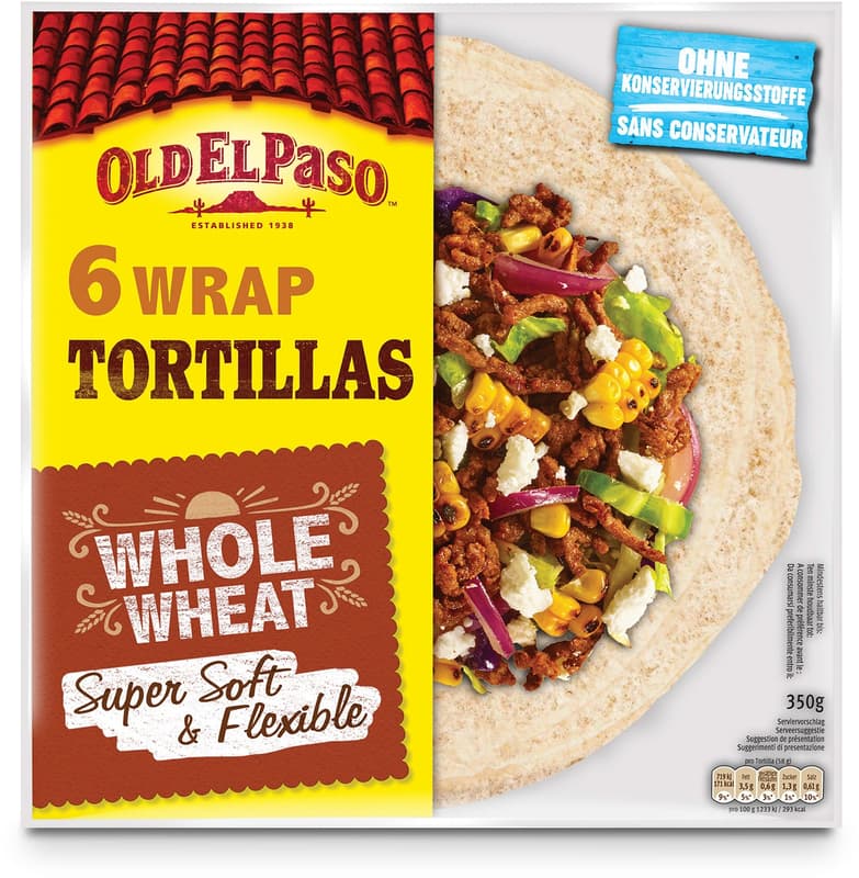 OLD EL PASO Wrap Tortillas, wholemeal