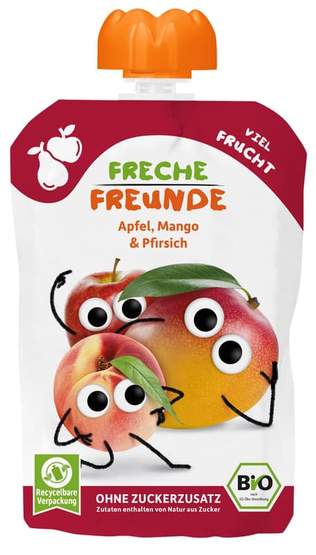 Freche Freunde Organic Squeeze Stick "Apple, Mango & Peach