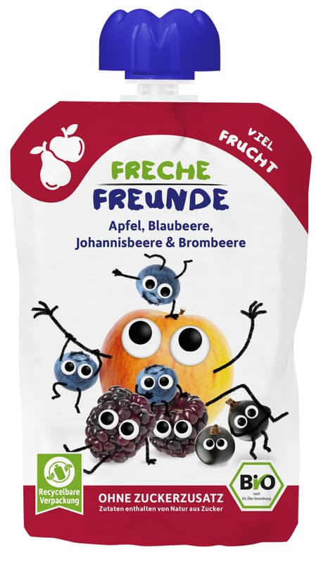 Freche Freunde Bio „Apfel, Blaubeere, Johannisbeere & Brombeere"