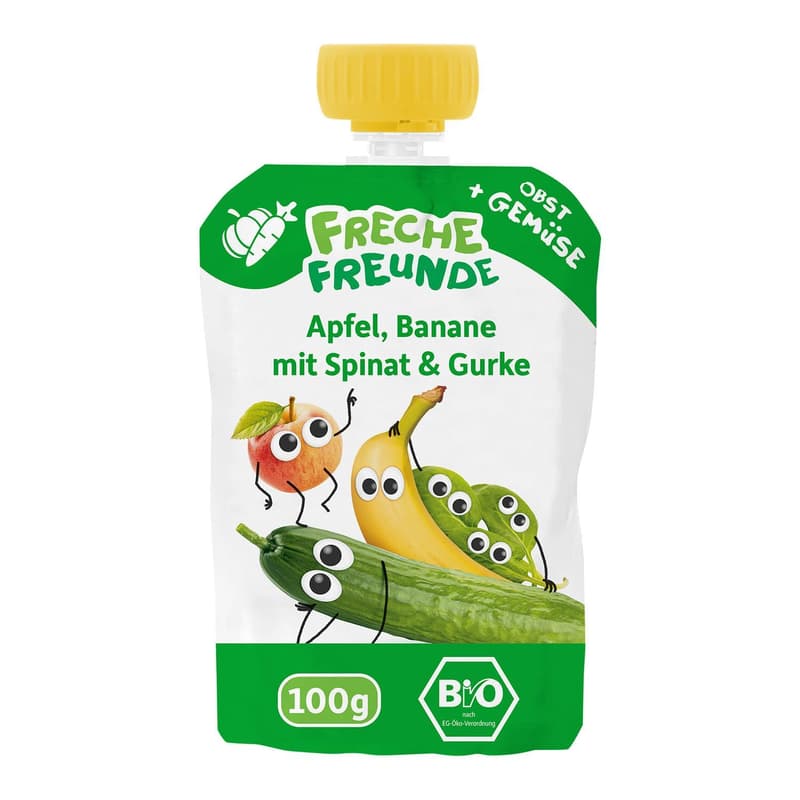 Freche Freunde Organic Squeeze Pouch "Apple, Banana, Spinach & Cucumber"