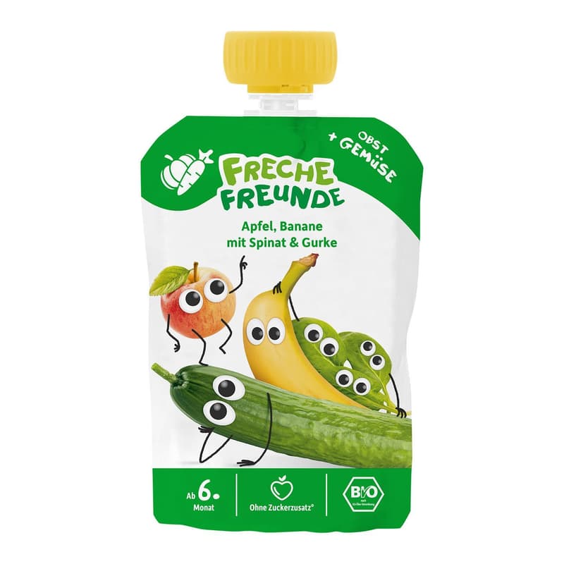 Freche Freunde Organic Squeeze Pouch "Apple, Banana, Spinach & Cucumber"