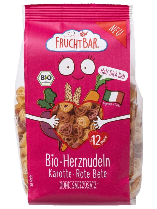FruchtBar BIO Heart Noodles Love You Carrot, Beetroot