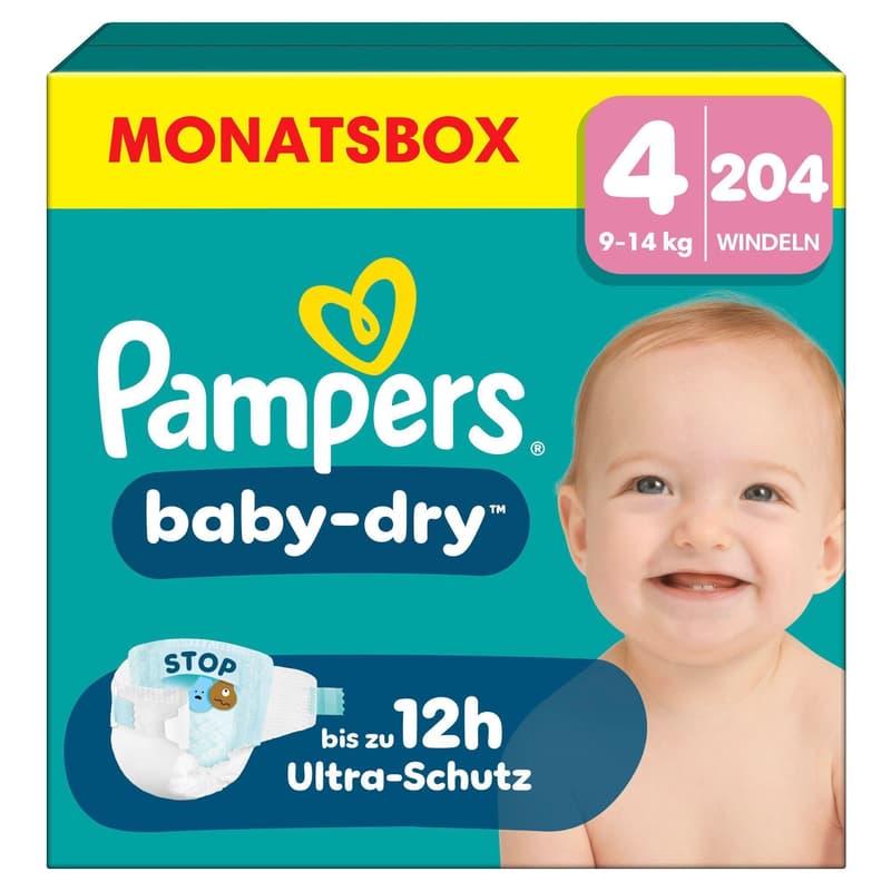 Pampers Baby Dry Gr.4 Maxi 9-14kg Monthly Package