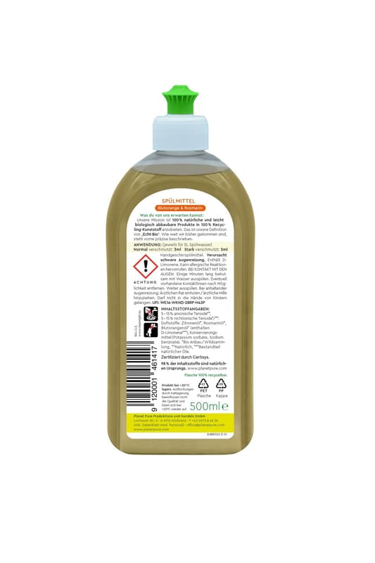 Planet Pure Spülmittel Blutorange & Rosmarin