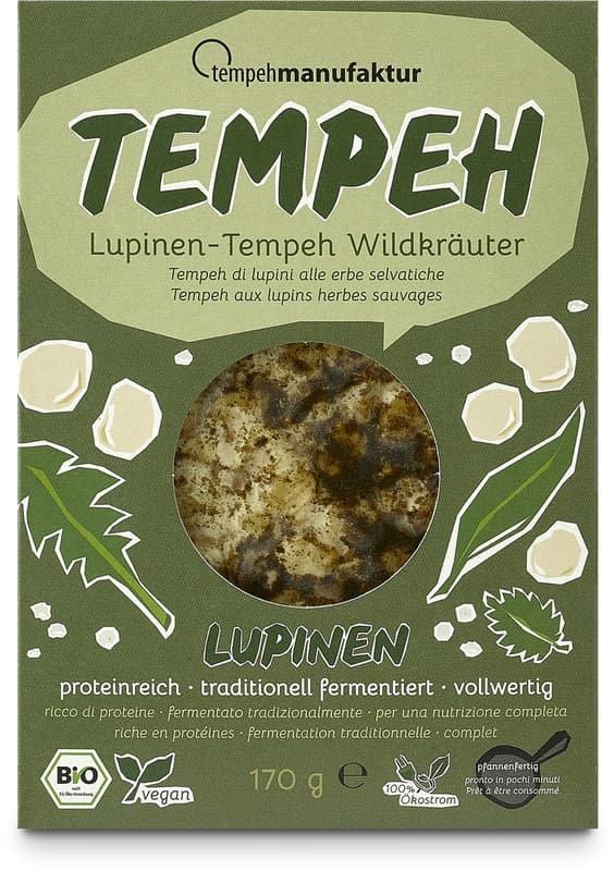 Tempehmanufaktur BIO Lupinen-Tempeh Wildkräuter