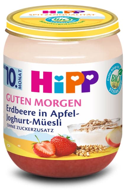 HiPP Strawberry in Apple-Yoghurt-Muesli from 10 months of age