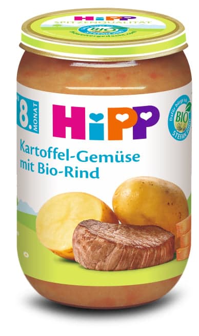 HiPP Potato Vegetables with Organic Beef from 8 months of age