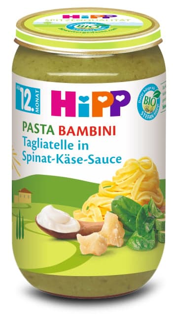 HiPP Tagliatelle in Spinat-Käse-Sauce ab 12. Monat