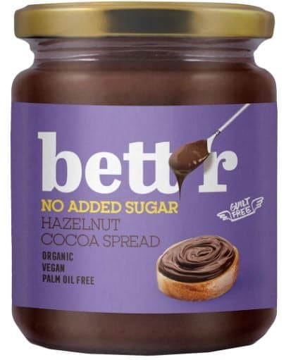 Hazelnut cocoa spread without added sugar