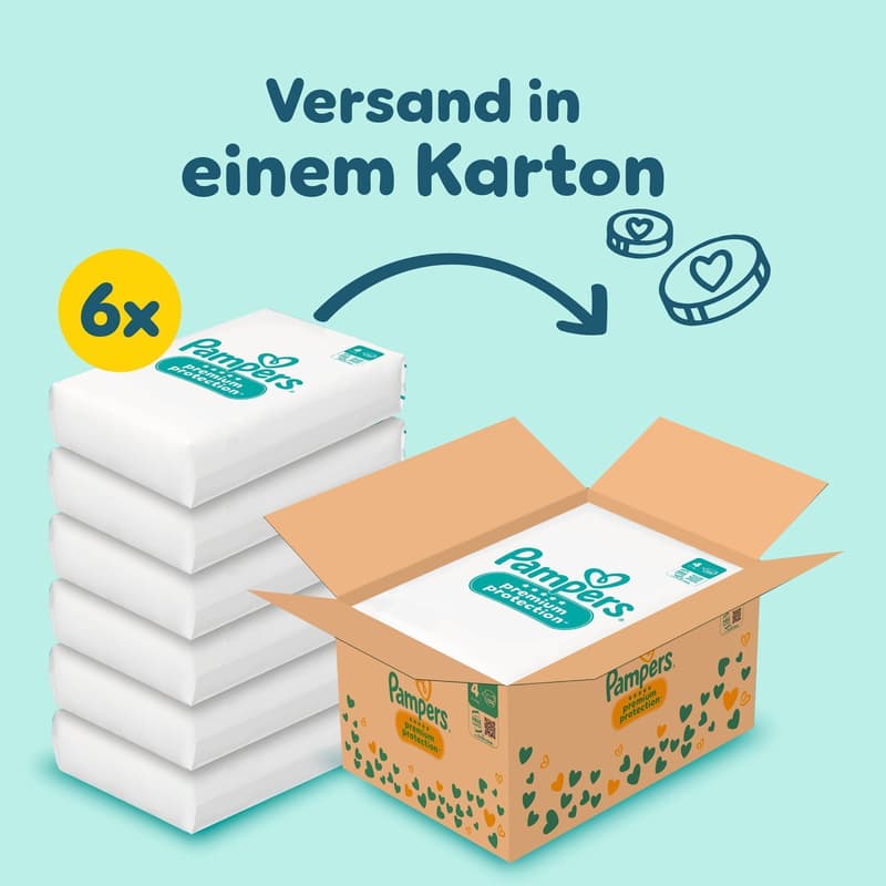 Pampers Premium Protection Diapers Size 4, Monthly Box, 9-14 kg
