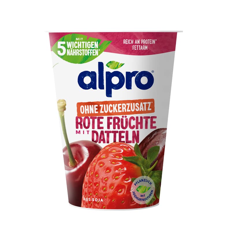 Alpro Soy-based Yogurt Alternative Red Fruits with Dates No Added Sugar VEGAN