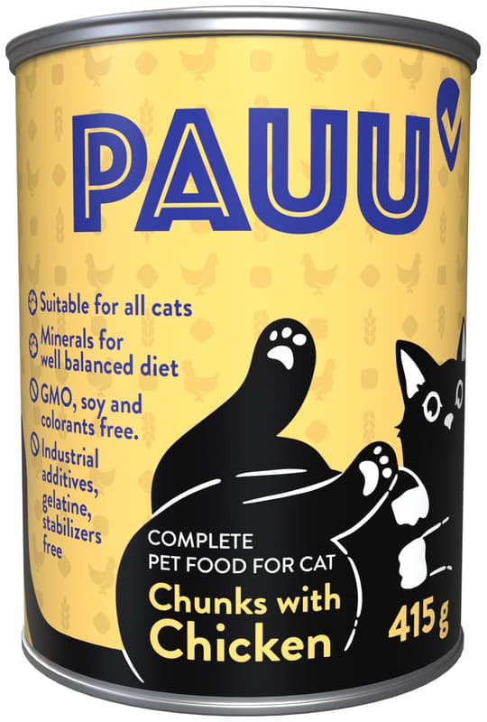 Pauu chunks with chicken in sauce for cats