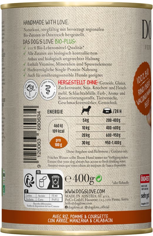 DOG'S LOVE ORGANIC BEEF