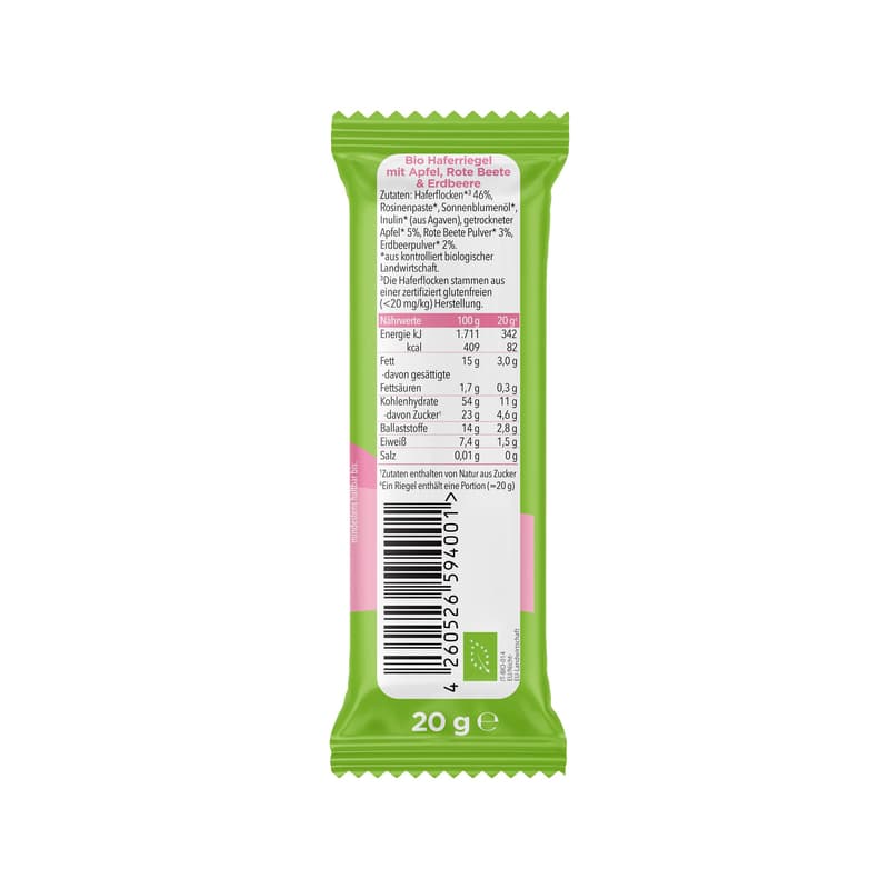 Pumpkin Organics/ Organic oat bars with apple, beetroot & strawberry