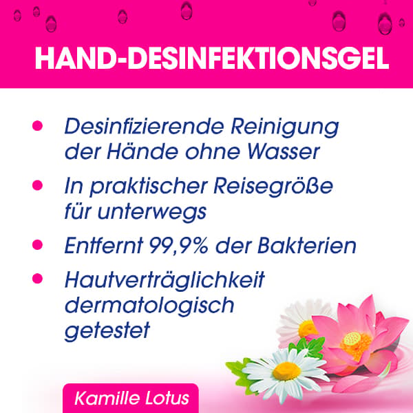 Sagrotan Hand-Desinfektionsgel mit Kamille & Lotus