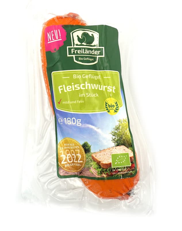 Poultry Ham sausage 3 x 180g, vac seales, casing not suitable for consumption