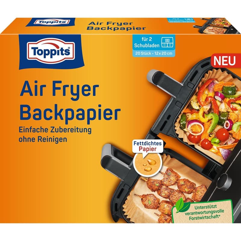 Toppits® Air Fryer Bakingpaper squared