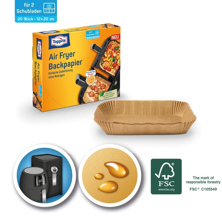 Toppits® Air Fryer Bakingpaper squared