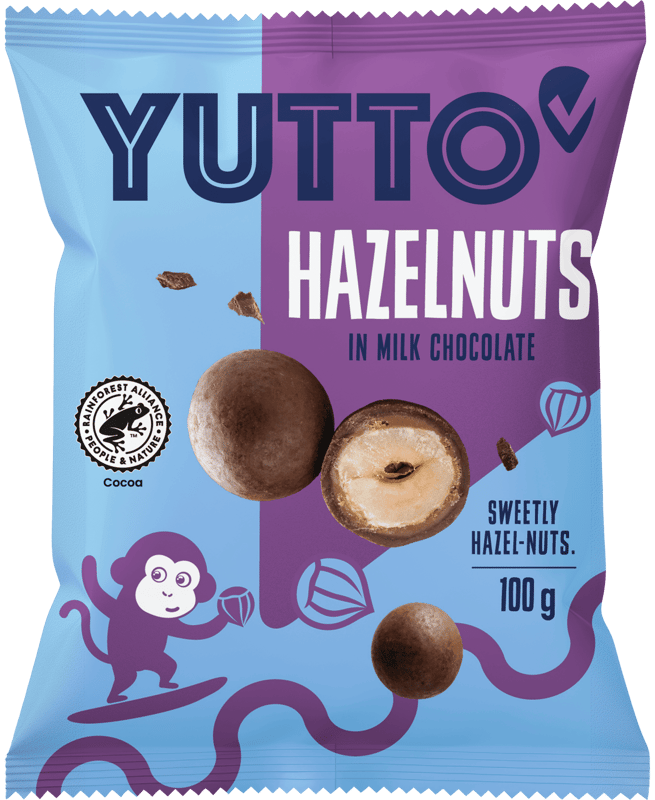 YUTTO Hazelnuts in milk chocolate 100g