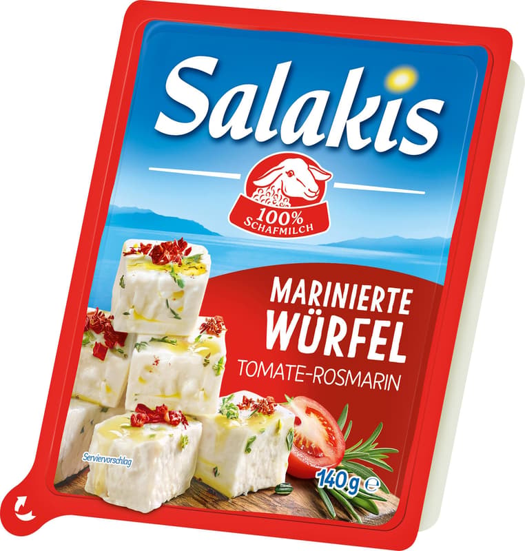Salakis marinated tomato-rosemary cubes