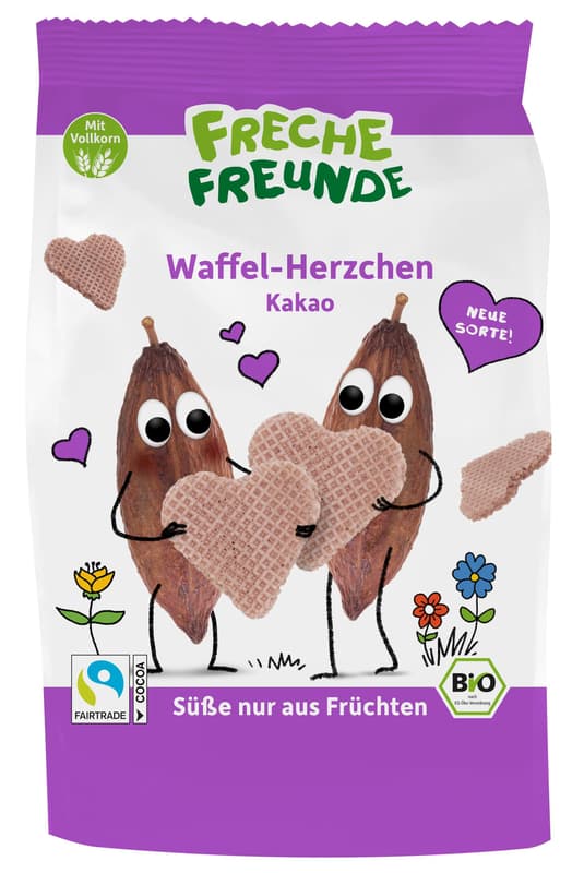 Freche Freunde Organic Cocoa Waffle Hearts