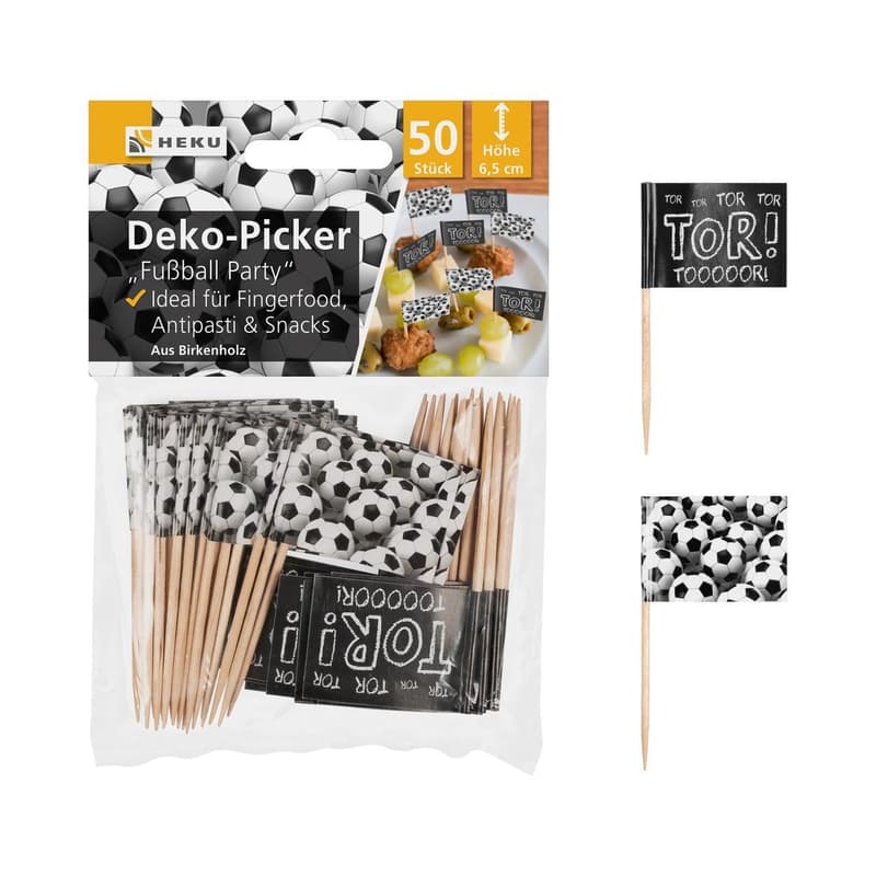 HEKU deco pikcs flags soccer motive 50pcs