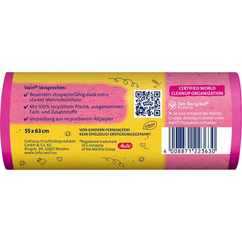 Swirl 35L Drawstring Trash Bags World Clean up Day