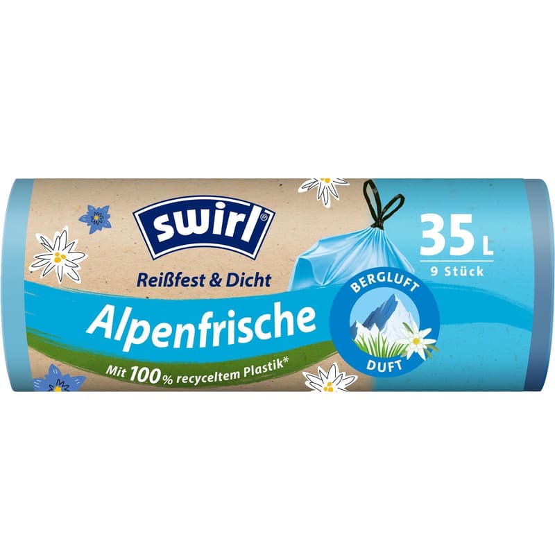 Swirl 35L Zugband-Müllbeutel Alpenfrische