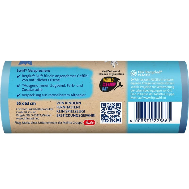 Swirl 35L Zugband-Müllbeutel Alpenfrische