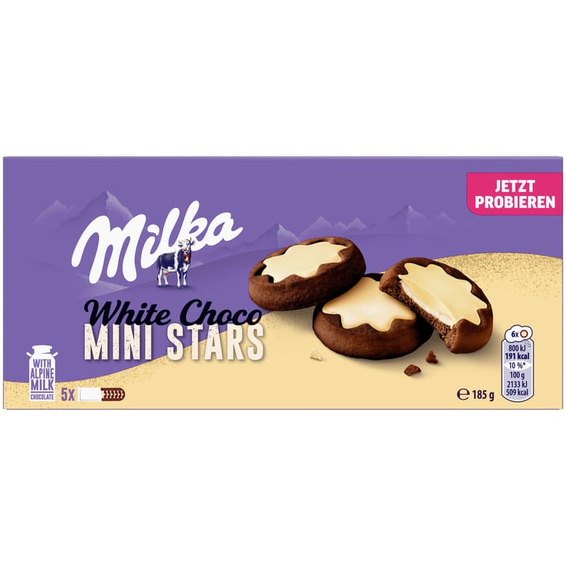 Milka Mini Stars Weiße Schokoladenfüllung