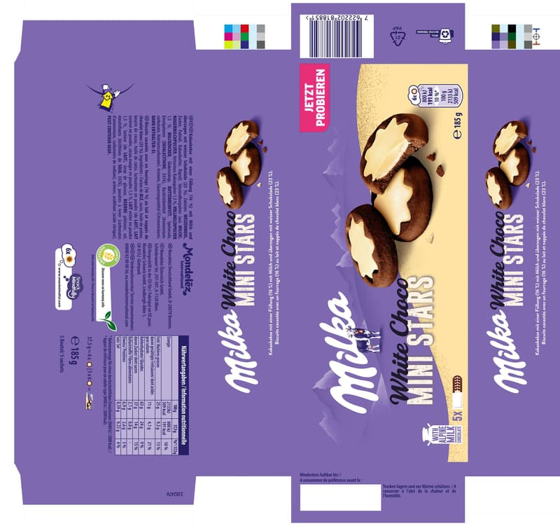 Milka Mini Stars Weiße Schokoladenfüllung