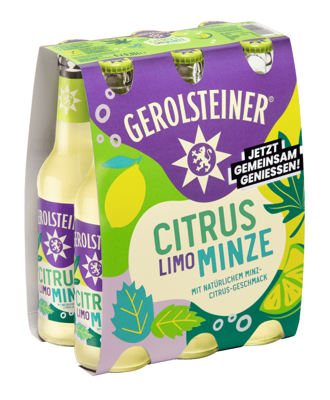 Gerolsteiner Light Lemonade Citrus-Mint 6x0.33l Glass MW Sixpack